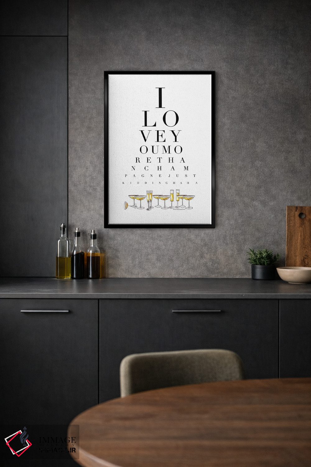 تابلو دکوراتیو تست چشم شامپاین اثر مرسدس لوپز چارو - D1B