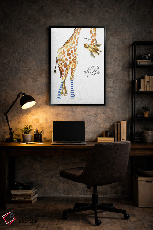 تابلو دکوراتیو زرافه با جوراب اثر مرسدس لوپز چارو - D6B
