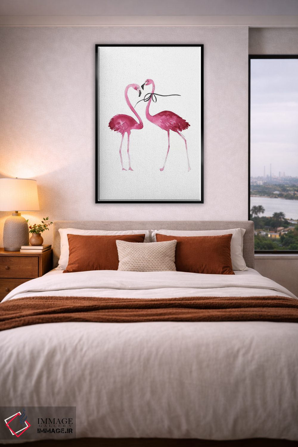 تابلو دکوراتیو جفت فلامینگو اثر مرسدس لوپز چارو - D4B