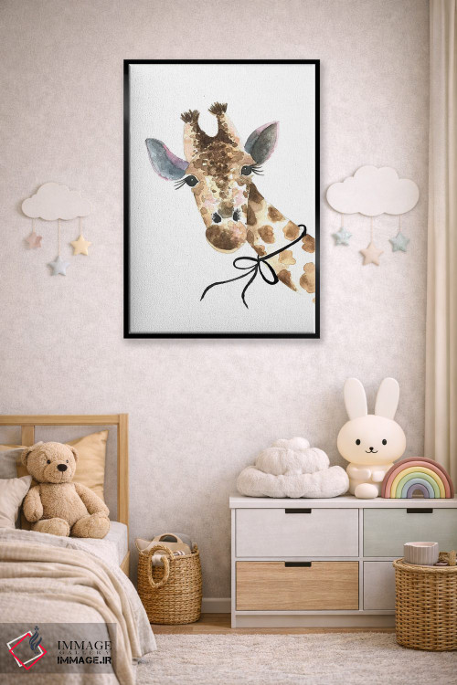 تابلو دکوراتیو زرافه با پاپیون اثر مرسدس لوپز چارو - D6B