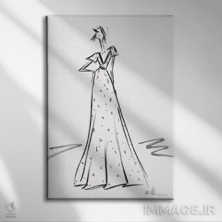 تابلو مینیمال کمی درخشش اثر ام ال - نمای روبهرو روی دیوار