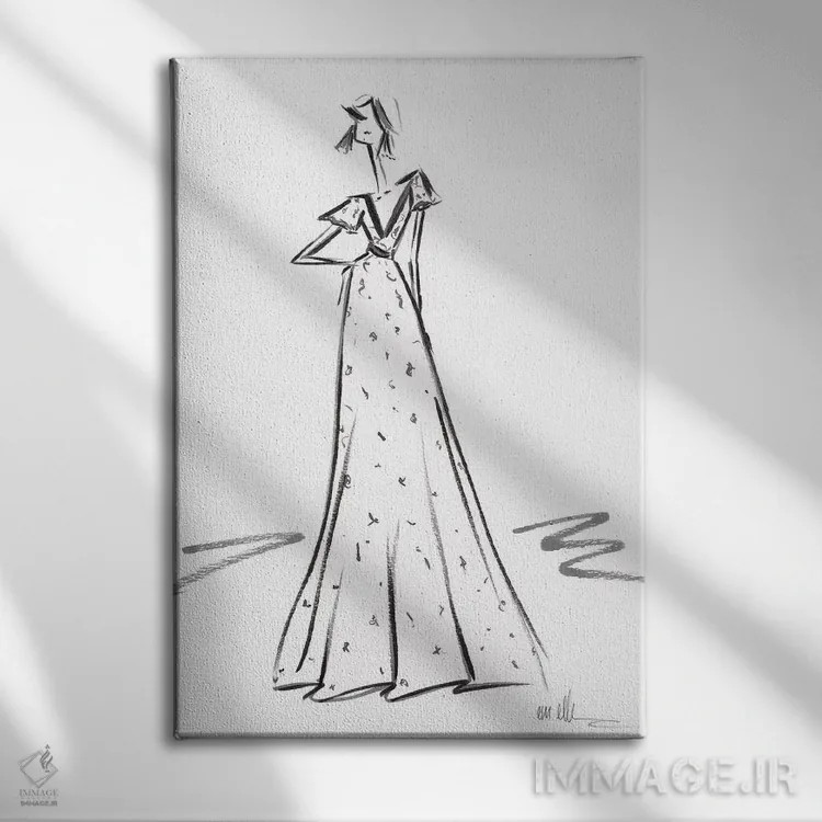 تابلو مینیمال کمی درخشش اثر ام ال - نمای روبهرو روی دیوار