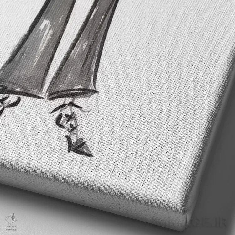 تابلو مینیمال از پسش برمی آیم اثر ام ال - نمای نزدیک بافت بوم