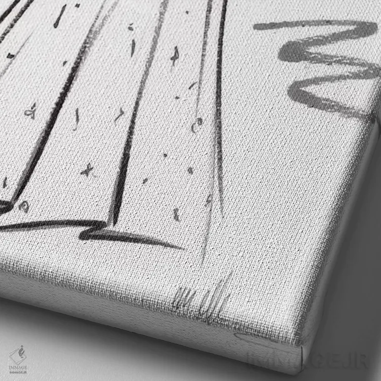 تابلو مینیمال کمی درخشش اثر ام ال - نمای نزدیک بافت بوم