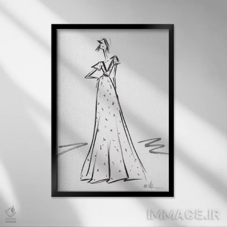 تابلو مینیمال کمی درخشش اثر ام ال - نمای قابدار مشکی