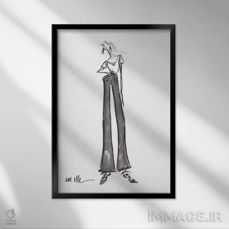 تابلو مینیمال از پسش برمی آیم اثر ام ال - نمای قابدار مشکی