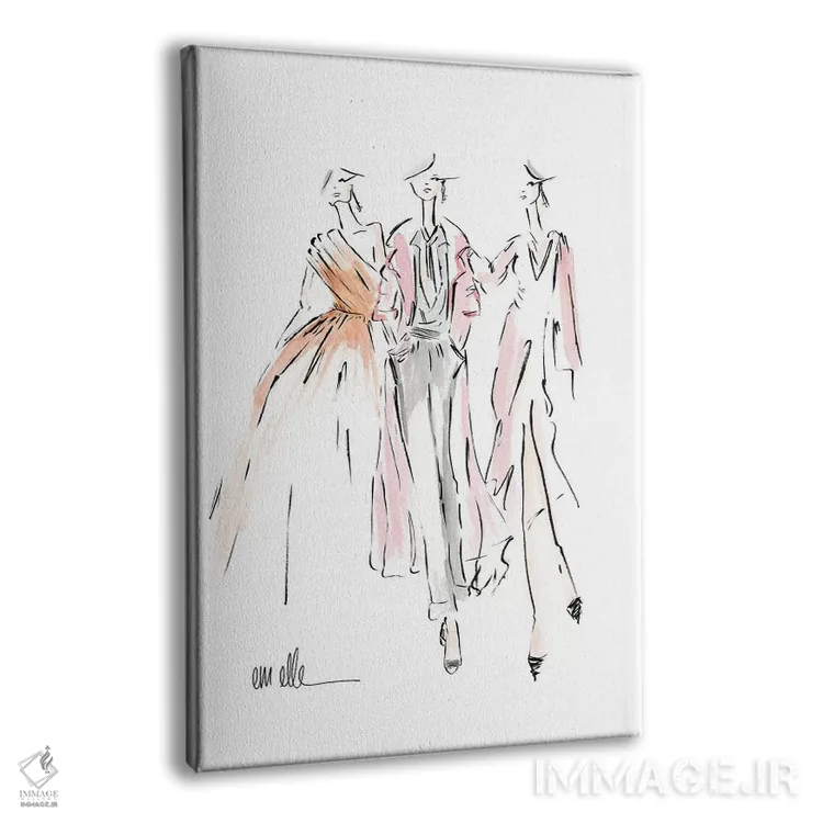تابلو دکوراتیو گروه من اثر ام ال - نمای پرسپکتیو محصول