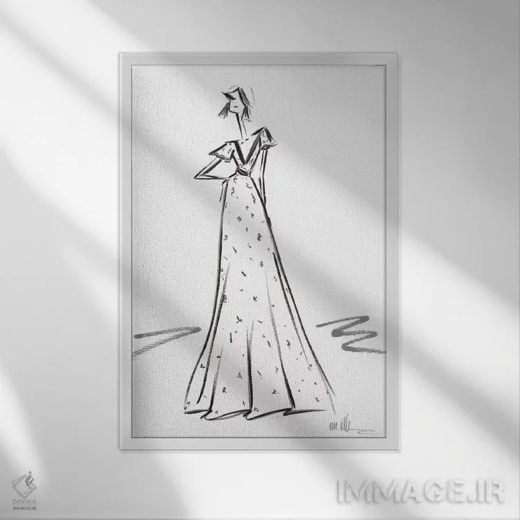 تابلو مینیمال کمی درخشش اثر ام ال - نمای قابدار سفید