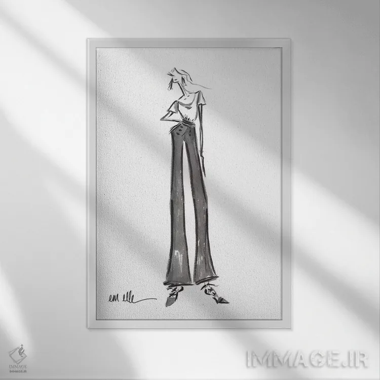 تابلو مینیمال از پسش برمی آیم اثر ام ال - نمای قابدار سفید