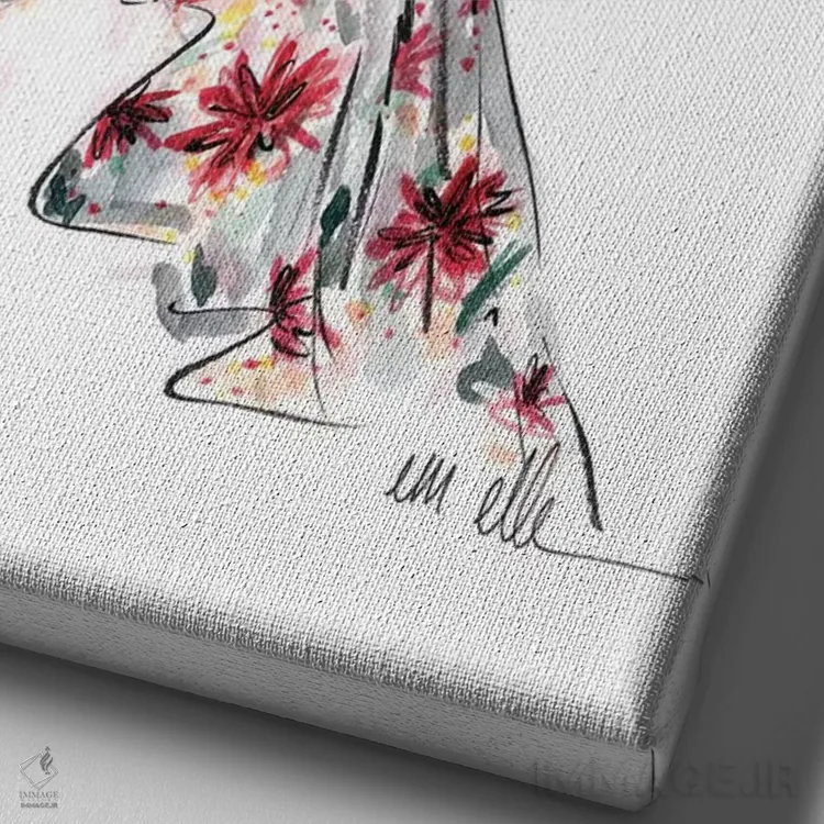 تابلو دکوراتیو مفتخر اثر ام ال - نمای نزدیک بافت بوم