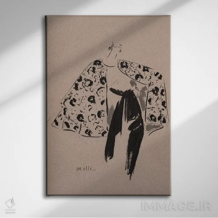 تابلو دکوراتیو کمی نوستالژیک اثر ام ال - نمای روبهرو روی دیوار