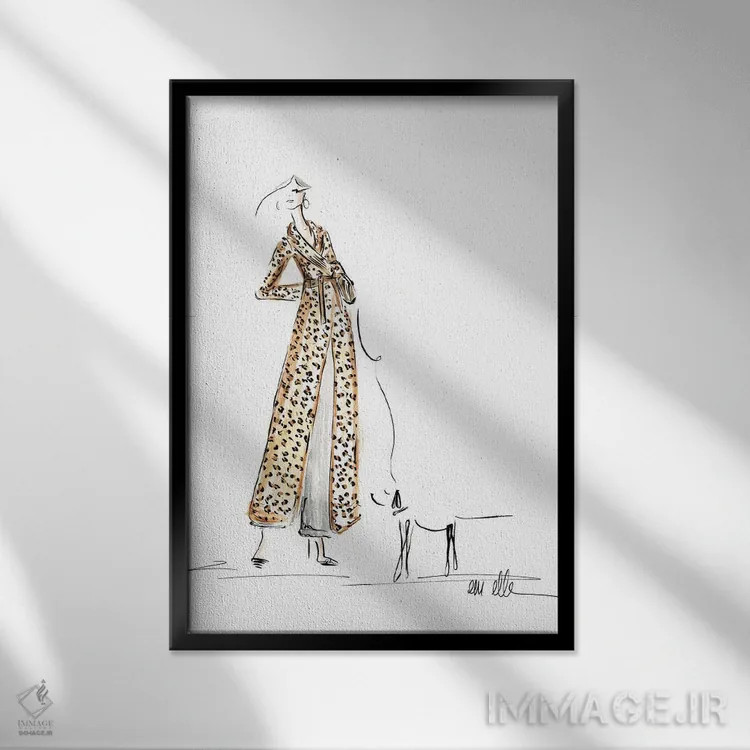 تابلو دکوراتیو به سمت خیابان پنجم اثر ام ال - نمای قابدار مشکی