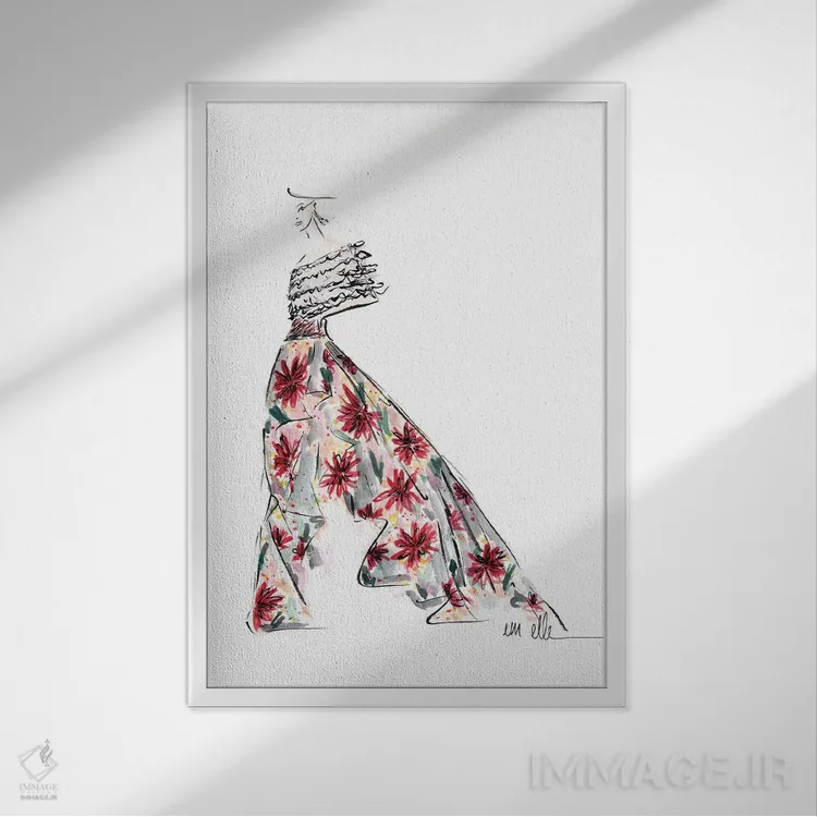 تابلو دکوراتیو مفتخر اثر ام ال - نمای قابدار سفید