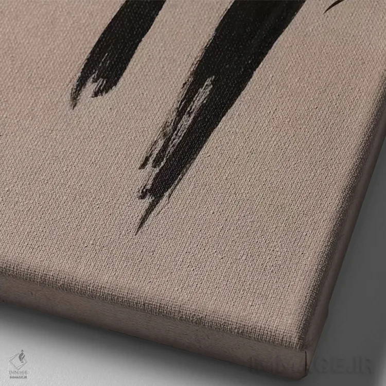 تابلو دکوراتیو کمی نوستالژیک اثر ام ال - نمای نزدیک بافت بوم