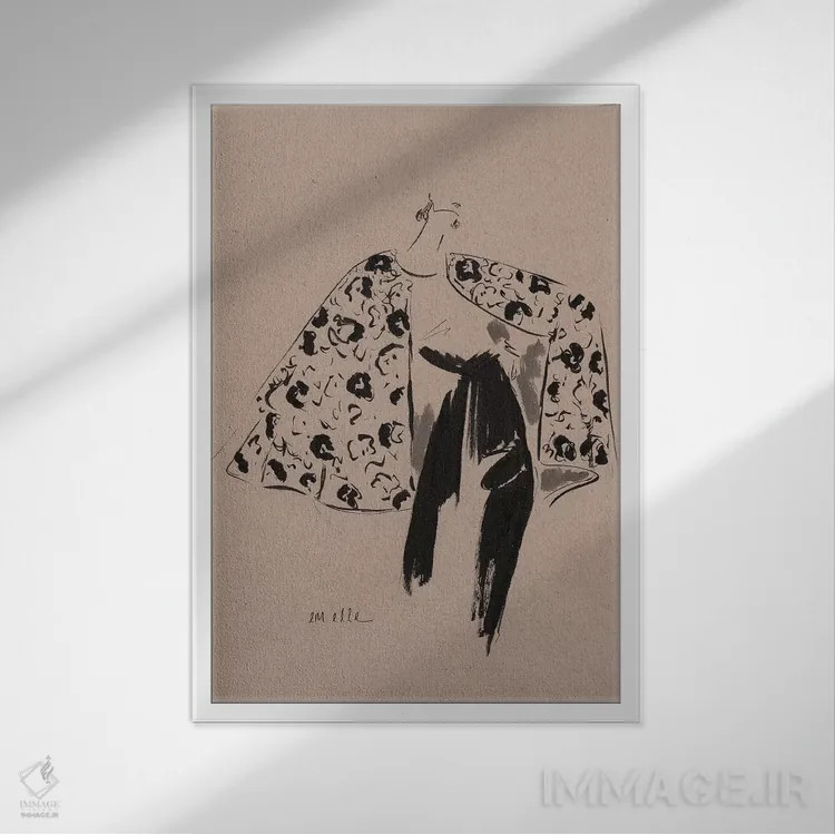 تابلو دکوراتیو کمی نوستالژیک اثر ام ال - نمای قابدار سفید