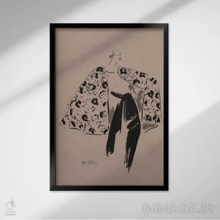 تابلو دکوراتیو کمی نوستالژیک اثر ام ال - نمای قابدار مشکی