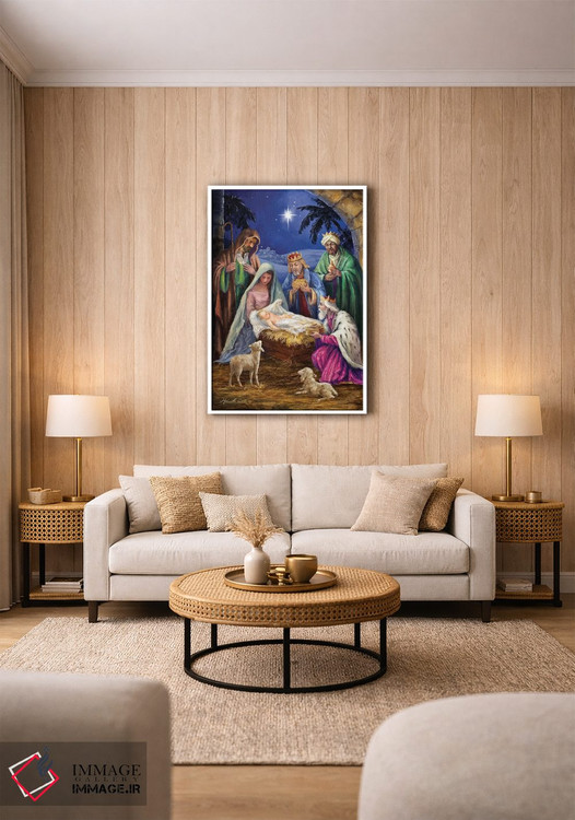 تابلو دکوراتیو خانواده مقدس با سه پادشاه اثر مارچلو کورتی - D1W