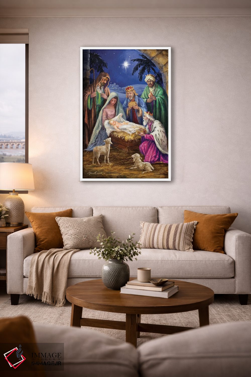 تابلو دکوراتیو خانواده مقدس با سه پادشاه اثر مارچلو کورتی - D2W