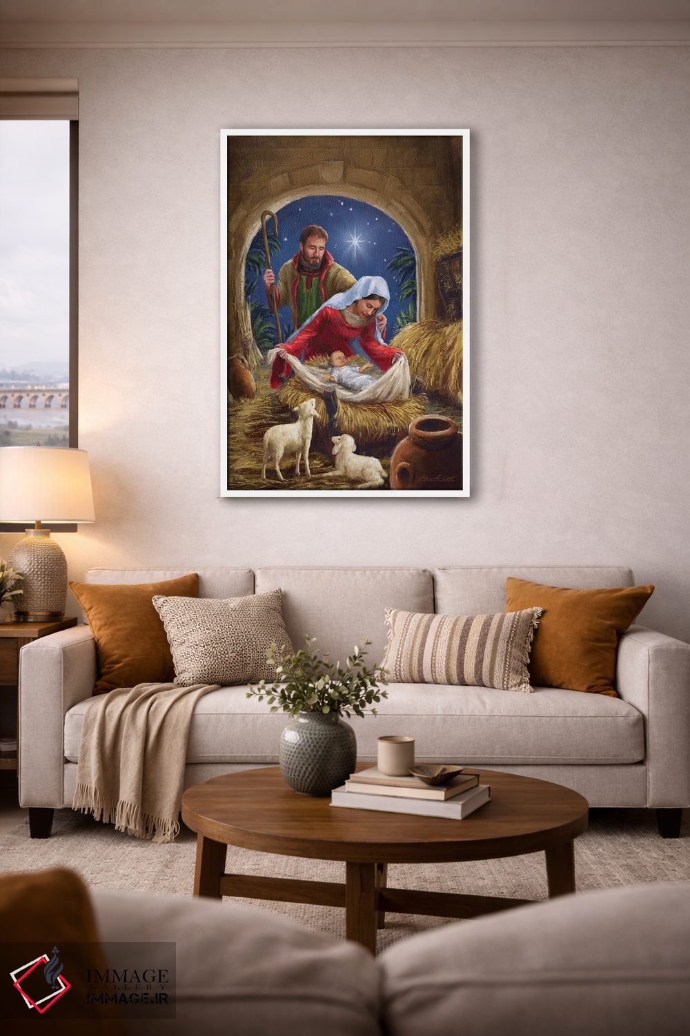 تابلو دکوراتیو خانواده مقدس با گوسفندان اثر مارچلو کورتی - D2W