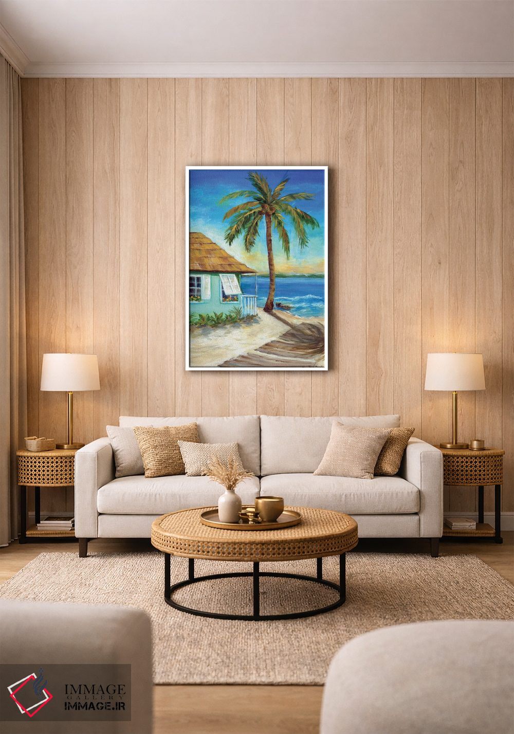 تابلو دکوراتیو "کابانا گرمسیری ۱" اثر مریلین دانلاپ - D1W