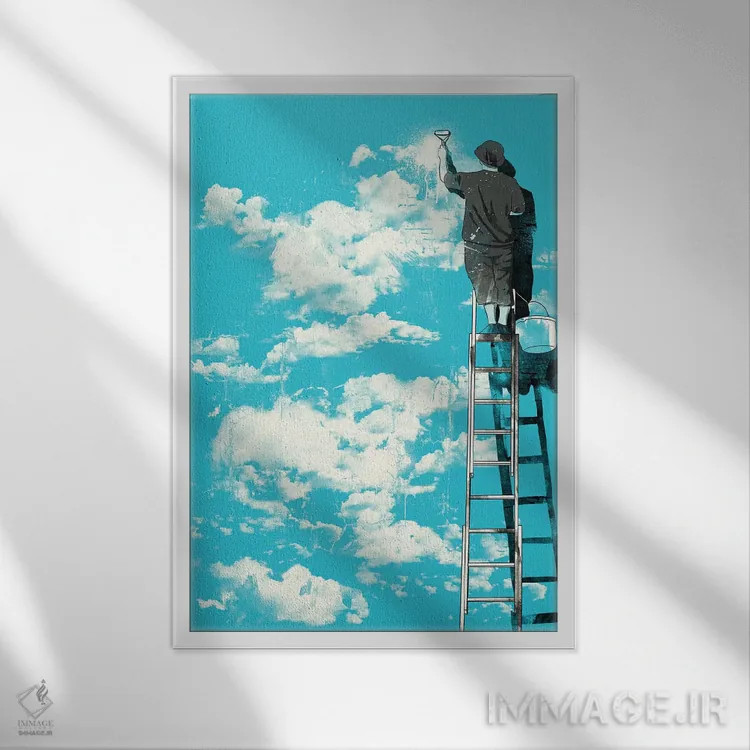 تابلو دکوراتیو "خوش بین" اثر ماتیوله - نمای قابدار سفید