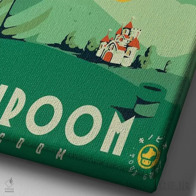 تابلو دکوراتیو "بازدید از قلمرو قارچ ها" اثر ماتیوله - نمای نزدیک بافت بوم