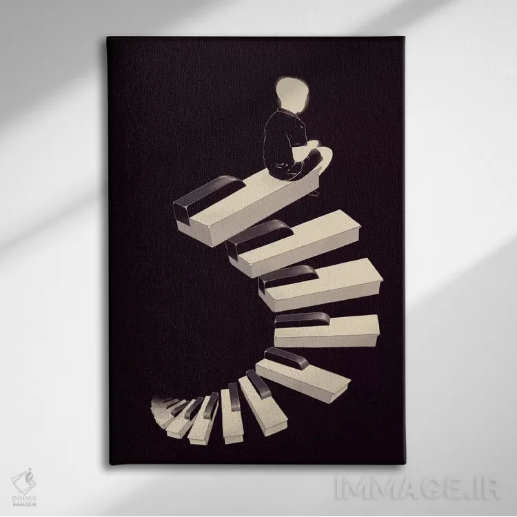 تابلو دکوراتیو "ملودی بی پایان" اثر ماتیوله - نمای روبهرو روی دیوار