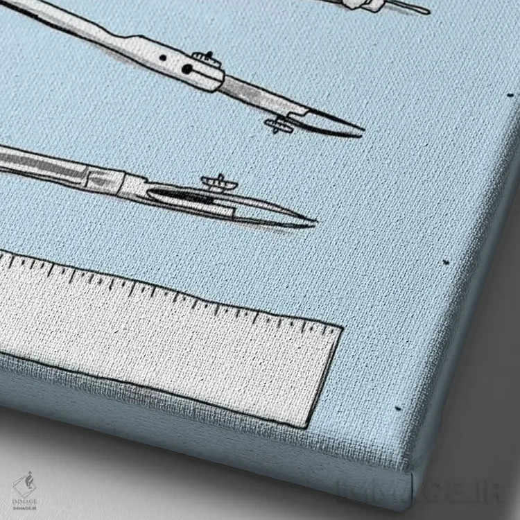 تابلو دکوراتیو "سلاح های ساخت انبوه" اثر ماتیوله - نمای نزدیک بافت بوم