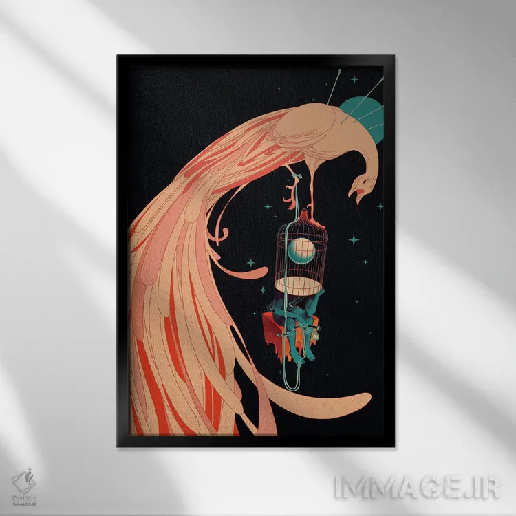 تابلو دکوراتیو "آزادی توهم است" اثر ماتیوله - نمای قابدار مشکی