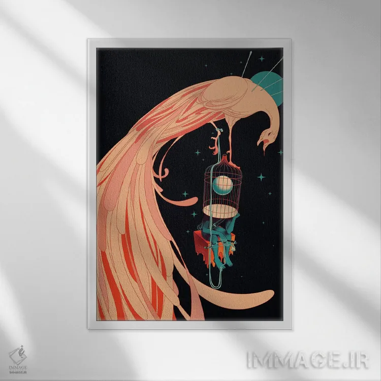 تابلو دکوراتیو "آزادی توهم است" اثر ماتیوله - نمای قابدار سفید