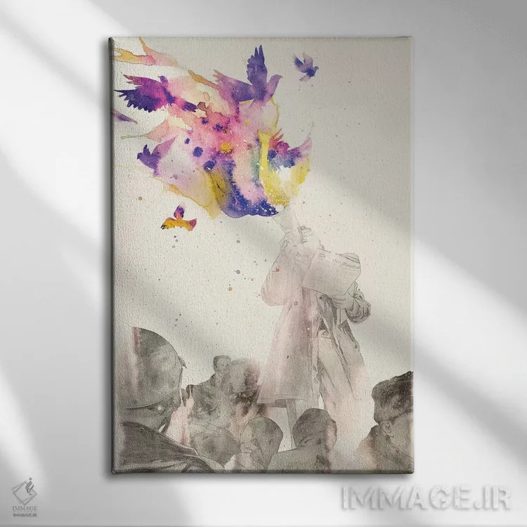 تابلو دکوراتیو "بیانیه" اثر ماتیوله - نمای روبهرو روی دیوار