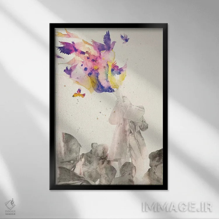 تابلو دکوراتیو "بیانیه" اثر ماتیوله - نمای قابدار مشکی