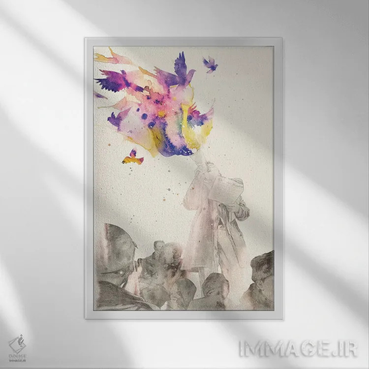 تابلو دکوراتیو "بیانیه" اثر ماتیوله - نمای قابدار سفید