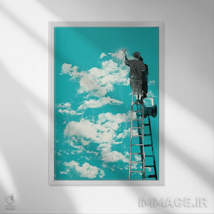 تابلو دکوراتیو "خوش بین" اثر ماتیوله - نمای قابدار سفید
