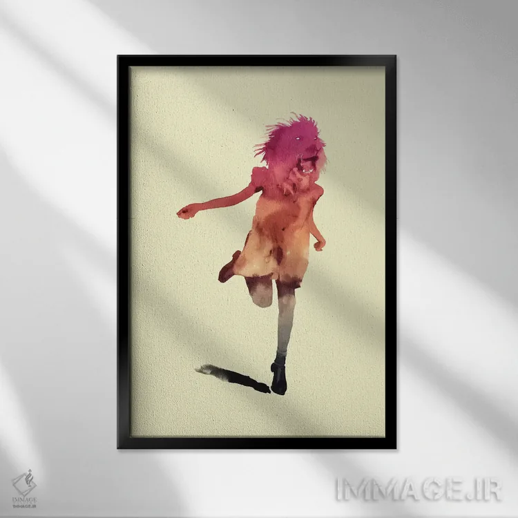 تابلو دکوراتیو "بلند مانند شیرها" اثر ماتیوله - نمای قابدار مشکی