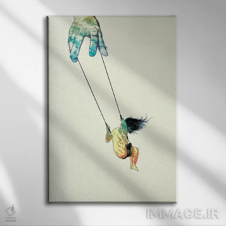 تابلو دکوراتیو "بالاتر تاب بده" اثر ماتیوله - نمای روبهرو روی دیوار