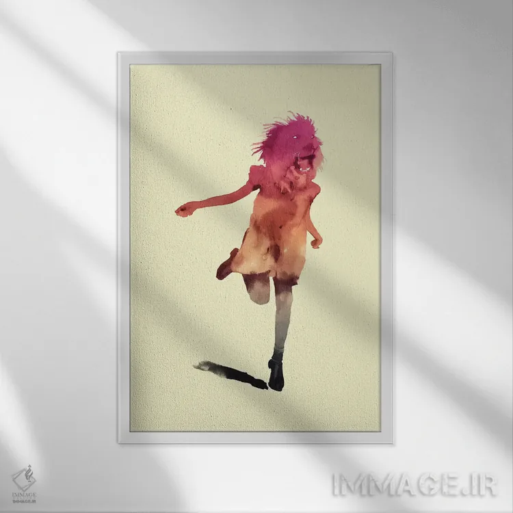 تابلو دکوراتیو "بلند مانند شیرها" اثر ماتیوله - نمای قابدار سفید