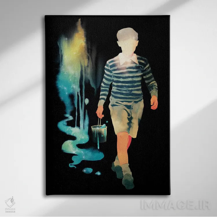 تابلو دکوراتیو "ساخت یک کهکشان" اثر ماتیوله - نمای روبهرو روی دیوار