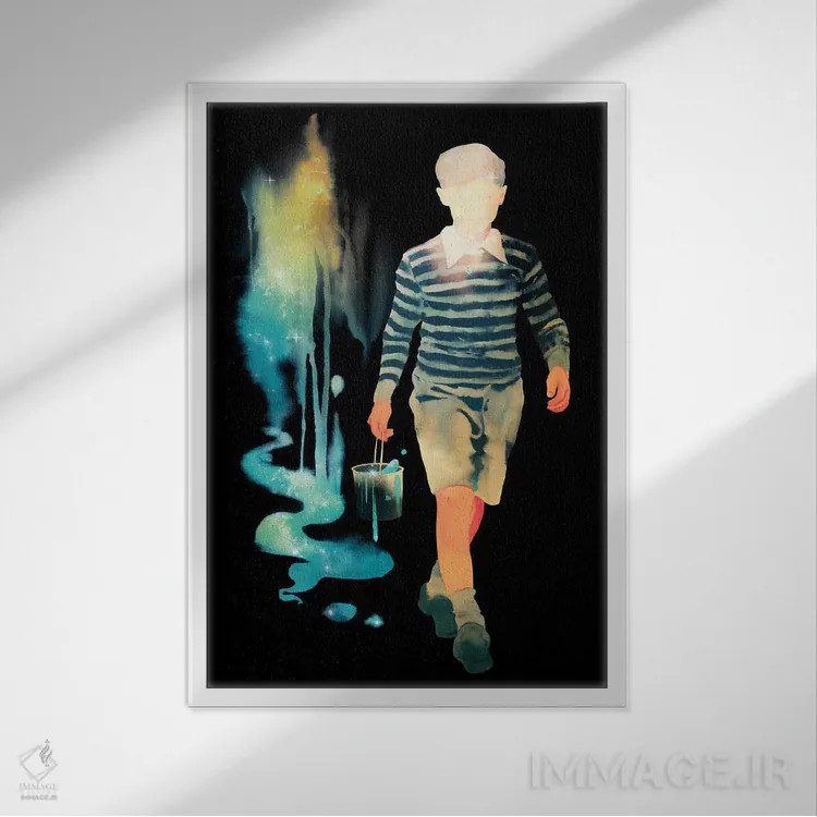 تابلو دکوراتیو "ساخت یک کهکشان" اثر ماتیوله - نمای قابدار سفید