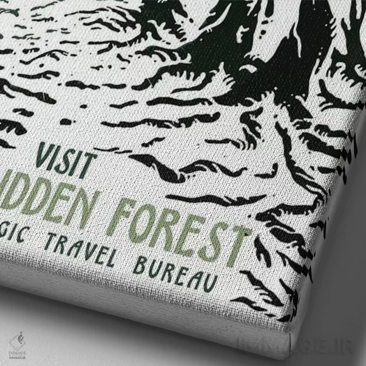 تابلو دکوراتیو "بازدید از جنگل ممنوعه" اثر ماتیوله - نمای نزدیک بافت بوم