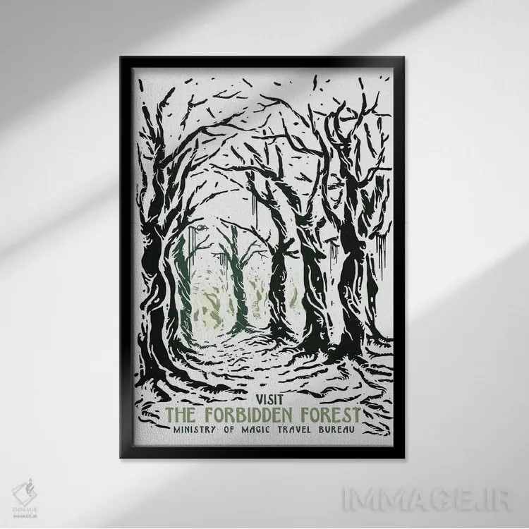 تابلو دکوراتیو "بازدید از جنگل ممنوعه" اثر ماتیوله - نمای قابدار مشکی