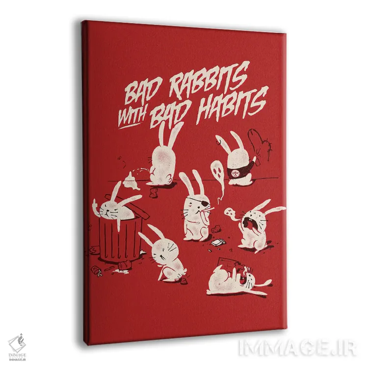تابلو دکوراتیو "خرگوش های بد" اثر ماتیوله - نمای پرسپکتیو محصول