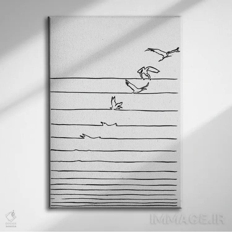 تابلو مینیمال "آزاد شو" اثر ماتیوله - نمای روبهرو روی دیوار