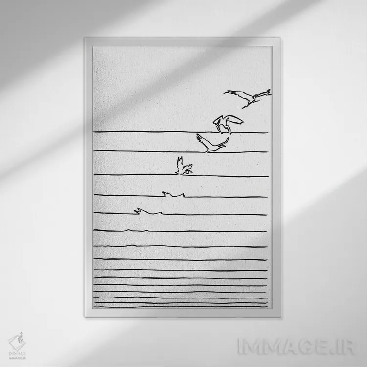 تابلو مینیمال "آزاد شو" اثر ماتیوله - نمای قابدار سفید