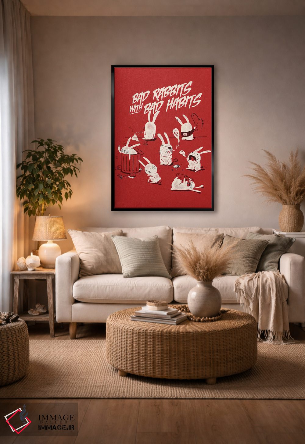 تابلو دکوراتیو "خرگوش های بد" اثر ماتیوله - D5B