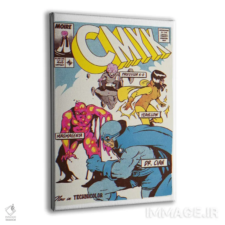 تابلو دکوراتیو "قهرمانان CMYK" اثر ماتیوله - نمای پرسپکتیو محصول