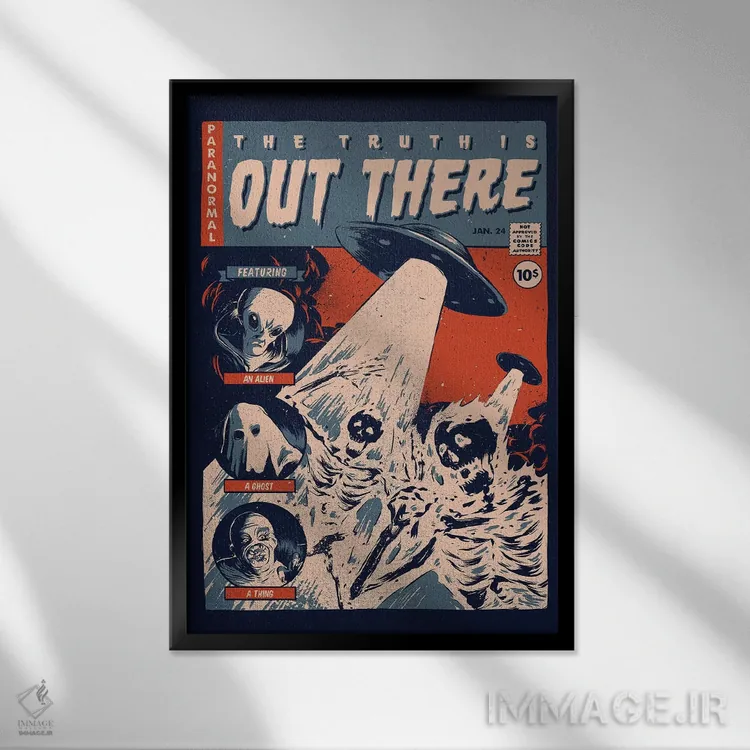 تابلو دکوراتیو "پرونده های کمیک" اثر ماتیوله - نمای قابدار مشکی