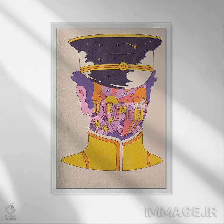 تابلو دکوراتیو "به رویا ادامه بده" اثر ماتیوله - نمای قابدار سفید