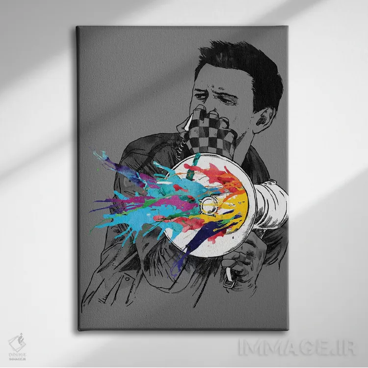 تابلو دکوراتیو انفجار عظیم اثر ماتیوله - نمای روبهرو روی دیوار