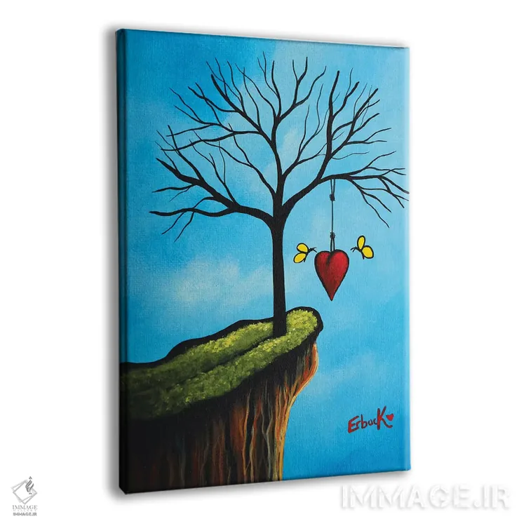 تابلو دکوراتیو آغازهای نو با عشق شروع می شوند اثر سالن هنری مون لایت - نمای پرسپکتیو محصول